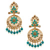 24K Gold Plated Traditional Designer Ethnic Chandbali With CZ, LCT Crystals,Kundan, Polki & Pearls Earrings for Women  (SJ_1791_G) - Shining Jewel