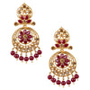24K Gold Plated Traditional Designer Ethnic Chandbali With CZ, LCT Crystals,Kundan, Polki & Pearls Earrings for Women  (SJ_1791_M) - Shining Jewel