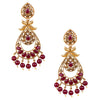 24K Gold Plated Traditional Designer Ethnic Chandbali With CZ, LCT Crystals,Kundan, Polki & Pearls Earrings for Women  (SJ_1792_M) - Shining Jewel