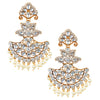 24K Gold Plated Traditional Designer Ethnic Chandbali With CZ, LCT Crystals,Kundan, Polki & Pearls Earrings for Women  (SJ_1793_W) - Shining Jewel
