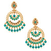 24K Gold Plated Traditional Designer Ethnic Chandbali With CZ, LCT Crystals,Kundan, Polki & Pearls Earrings for Women  (SJ_1794_G) - Shining Jewel