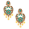 24K Gold Plated Traditional Designer Ethnic Chandbali With CZ, LCT Crystals,Kundan, Polki & Pearls Earrings for Women  (SJ_1795_G) - Shining Jewel
