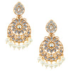 24K Gold Plated Traditional Designer Ethnic Chandbali With CZ, LCT Crystals,Kundan, Polki & Pearls Earrings for Women  (SJ_1796_W) - Shining Jewel