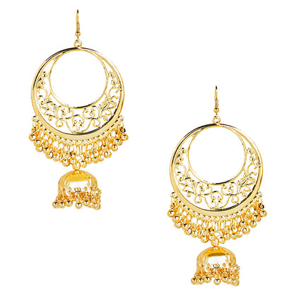 Stylish Oxidised Gold Designer Chandbali Jhumka Earring for Girls and Women (SJ_1797)