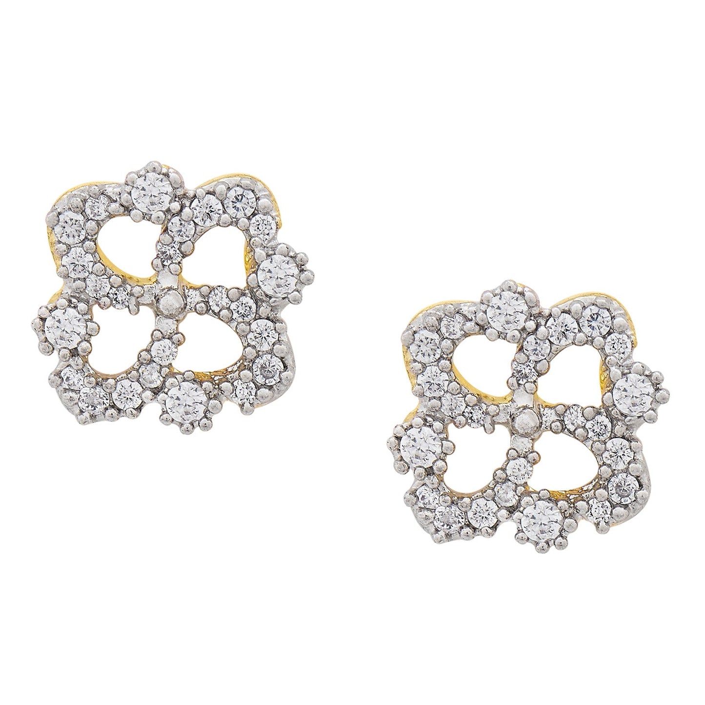 Traditional Gold White Diamond Earring (SJ_179)