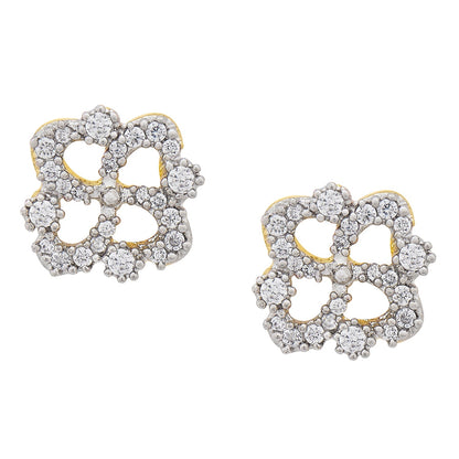 Traditional Gold White Diamond Earring (SJ_179)