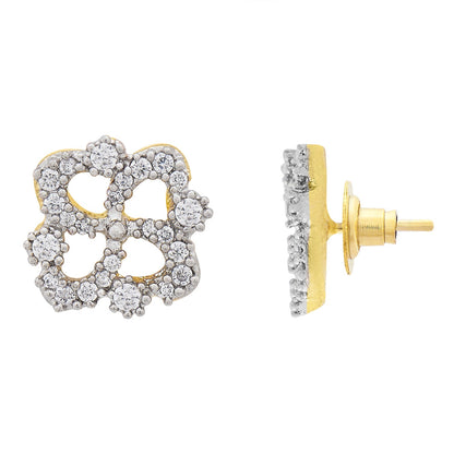 Traditional Gold White Diamond Earring (SJ_179)