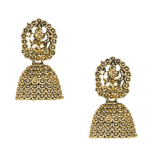 Traditional Oxidized Gold Jhumka Earrings for Women And Girls (SJ_1805)