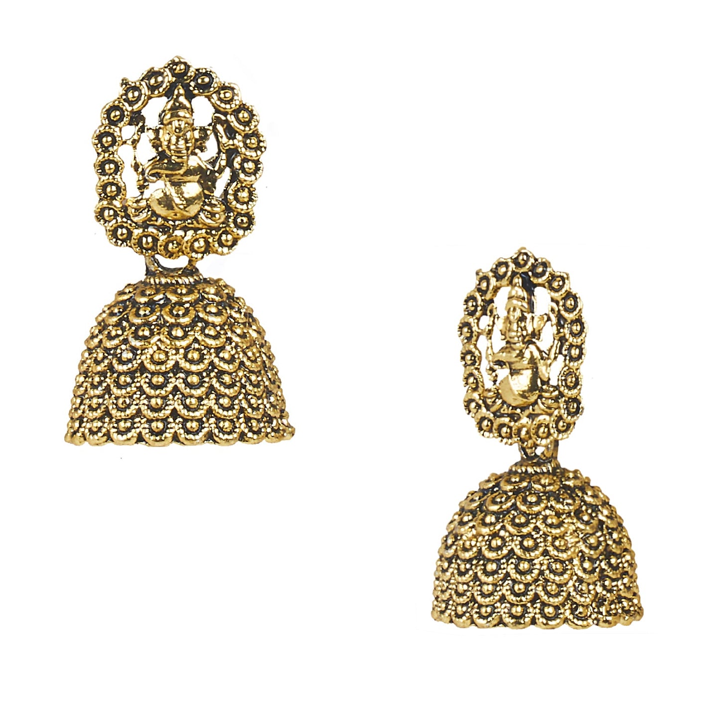 Traditional Oxidized Gold Jhumka Earrings for Women And Girls (SJ_1805)