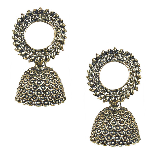 Traditional Oxidized Silver Jhumka Earrings for Women And Girls (SJ_1806)