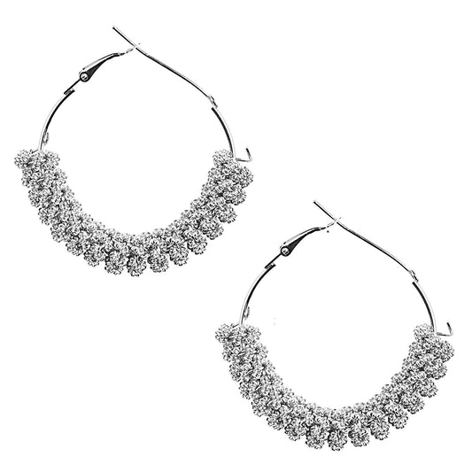 Oxidised Silver Plated Hoop Earrings for Women (SJ_1812)