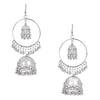 Oxidised Silver Multilayered Stylish Chandelier Jhumka Earring for Girls and Women (SJ_1818)
