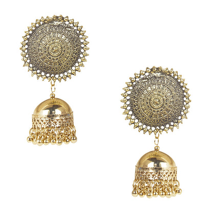 Oxidised Gold Jhumka Earring for Girls and Women (SJ_1821)