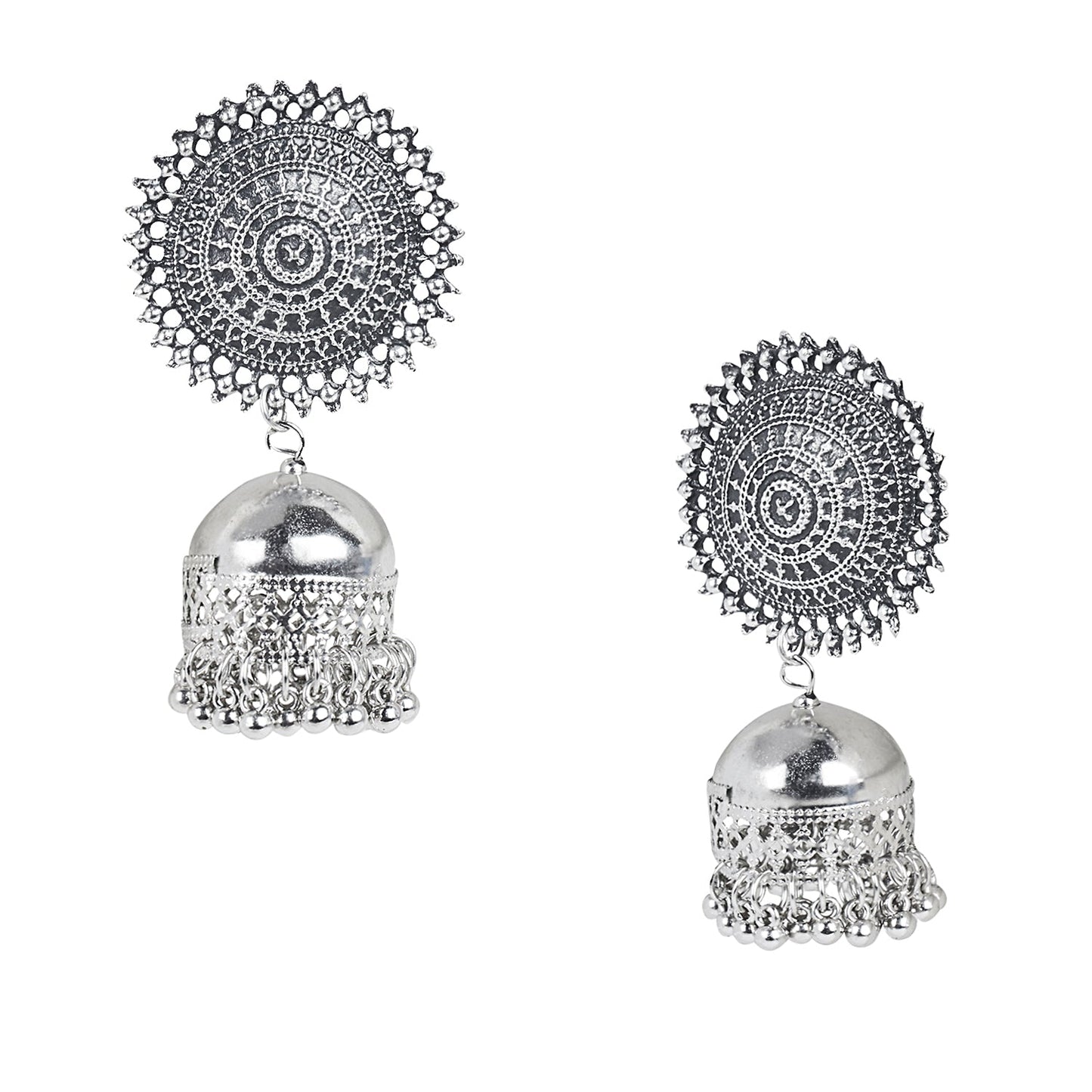 Oxidised Silver Jhumka Earring for Girls and Women (SJ_1822)