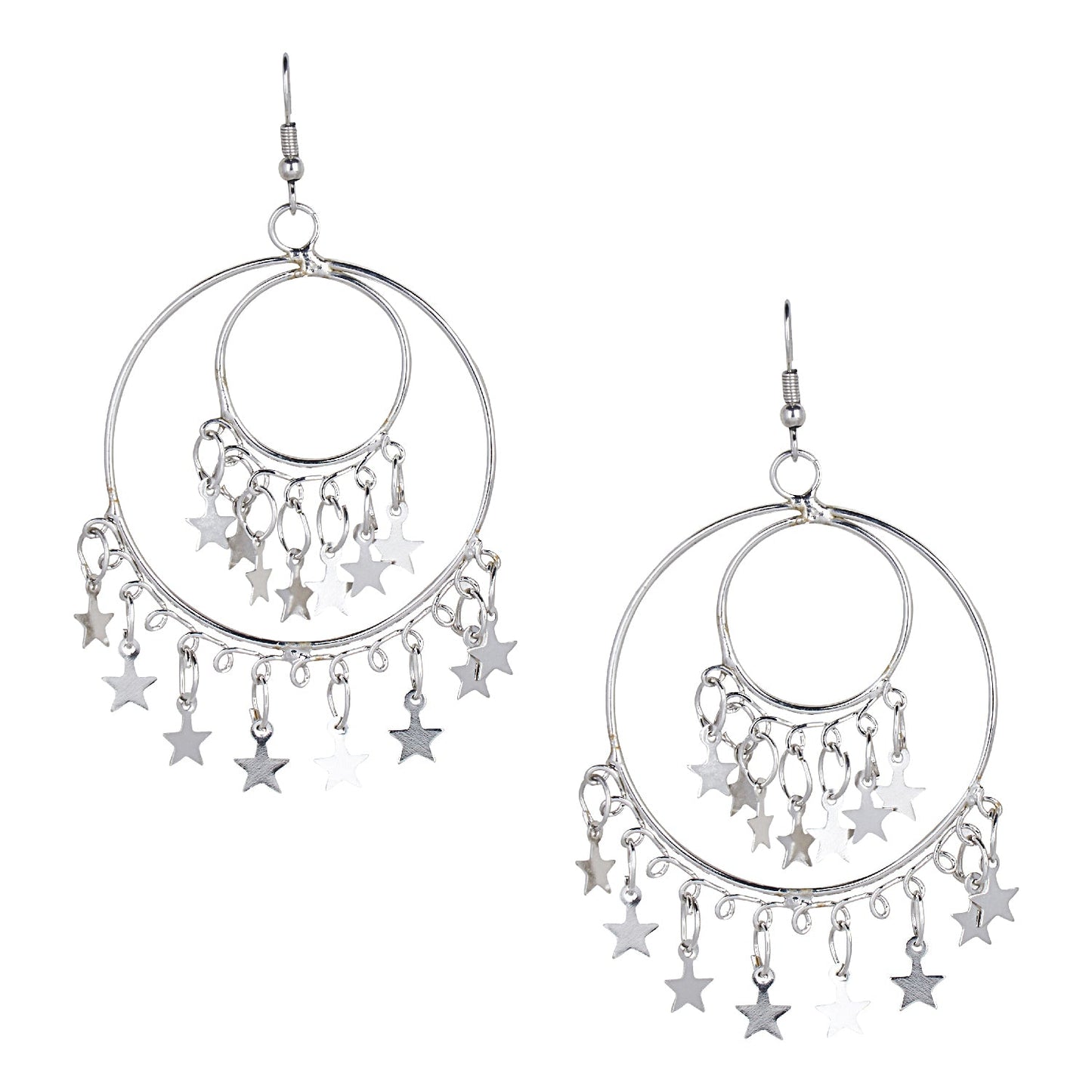 Oxidised Silver Multilayered Stylish Chandelier Jhumka Earring for Girls and Women (SJ_1825)