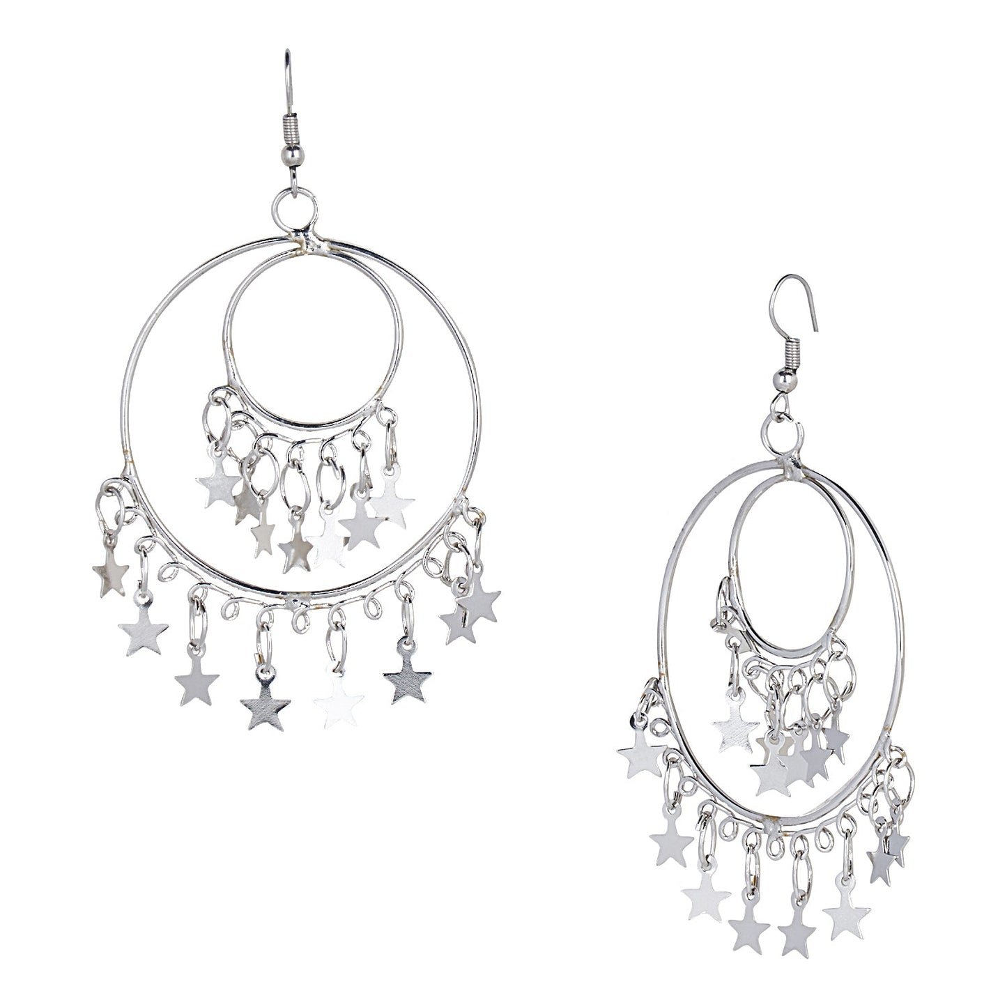 Oxidised Silver Multilayered Stylish Chandelier Jhumka Earring for Girls and Women (SJ_1825)