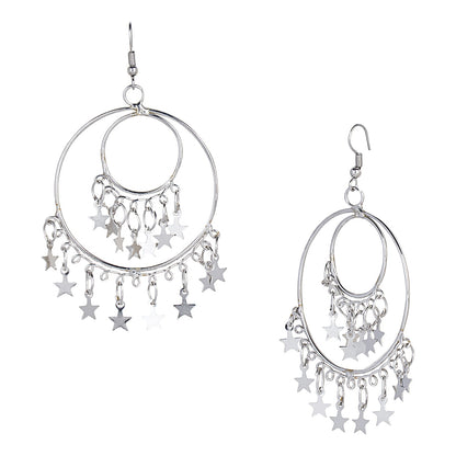 Oxidised Silver Multilayered Stylish Chandelier Jhumka Earring for Girls and Women (SJ_1825)