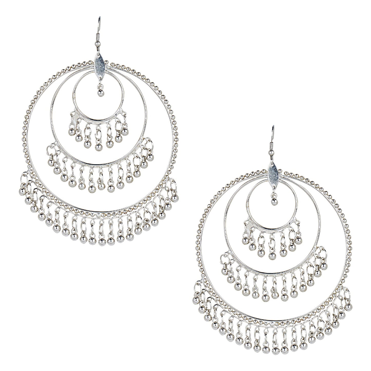 Shining Jewel Oxidised Silver Multilayered Stylish Chandelier Jhumka Earring for Girls and Women (SJ_1828)