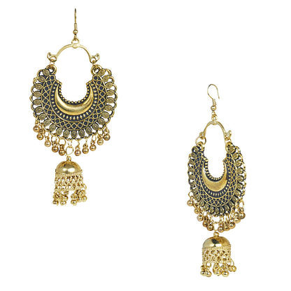 Shining Jewel Stylish Oxidised Gold Designer Chandbali Jhumka Earring for Girls and Women (SJ_1829)
