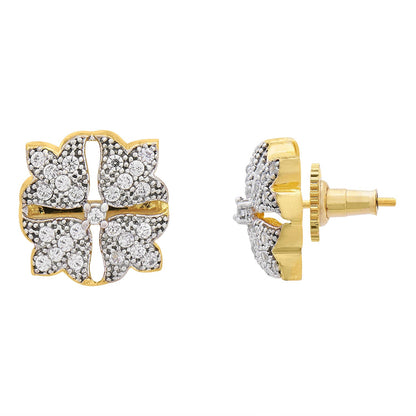 Traditional Gold Plating White Diamond Earring (SJ_182)