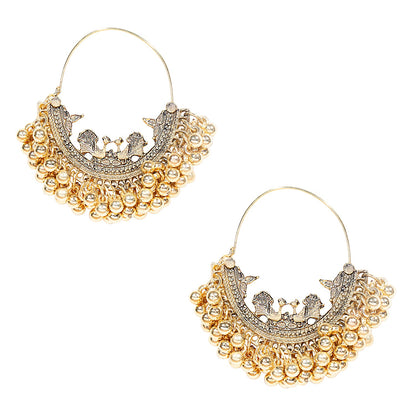 Shining Jewel Antique Gold Hoop / Chandbali Earrings For Women & Girls (SJ_1851)
