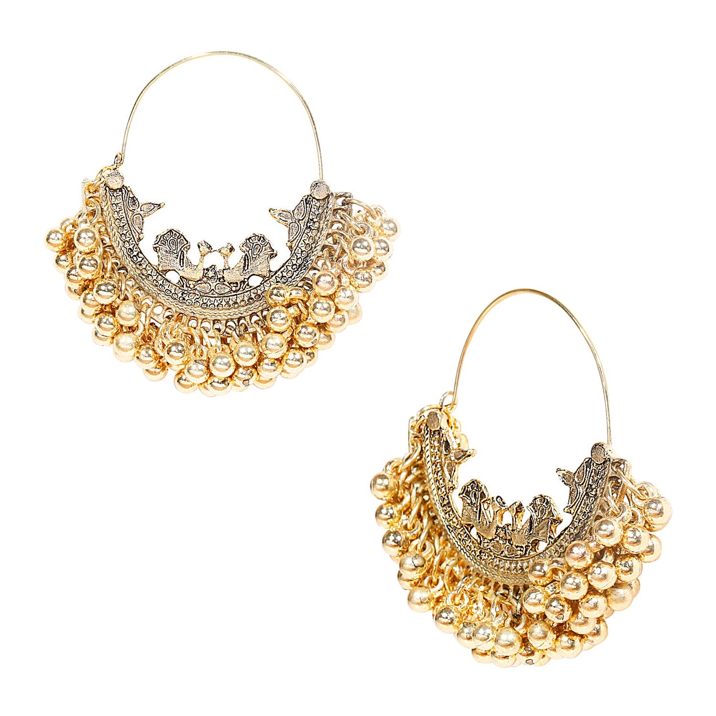 Shining Jewel Antique Gold Hoop / Chandbali Earrings For Women & Girls (SJ_1851)