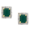 Traditional Squera Shape Gold Plating Green Earring (SJ_185)