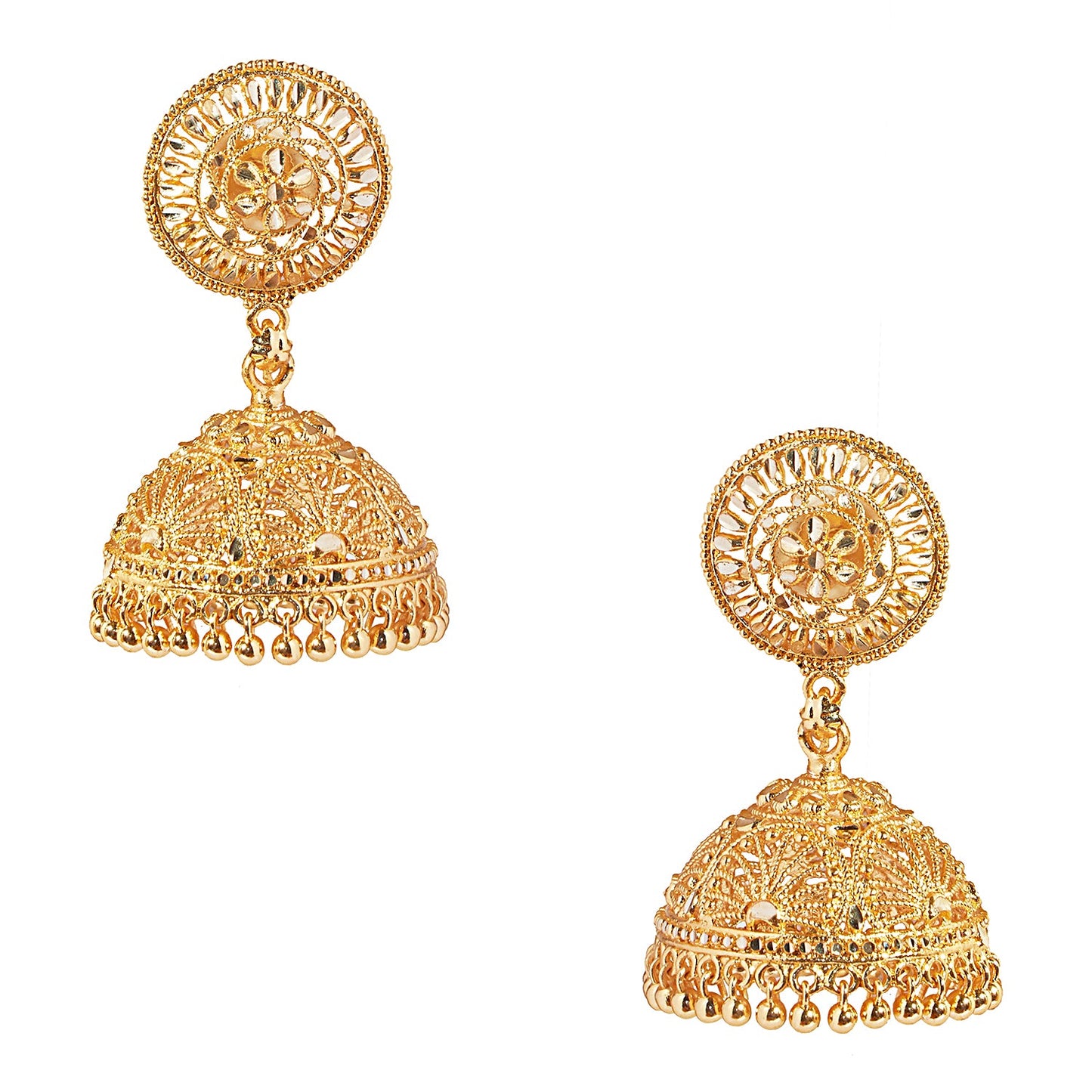 Shining Jewel Traditional Gold Designer Bridal Jhumki Earrings (SJ_1866)