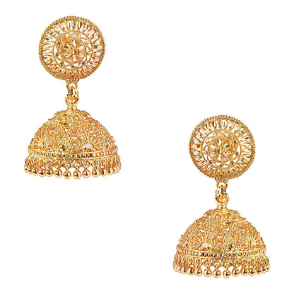Shining Jewel Traditional Gold Designer Bridal Jhumki Earrings (SJ_1866)