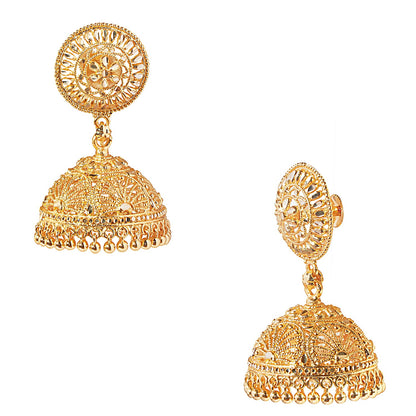 Shining Jewel Traditional Gold Designer Bridal Jhumki Earrings (SJ_1866)