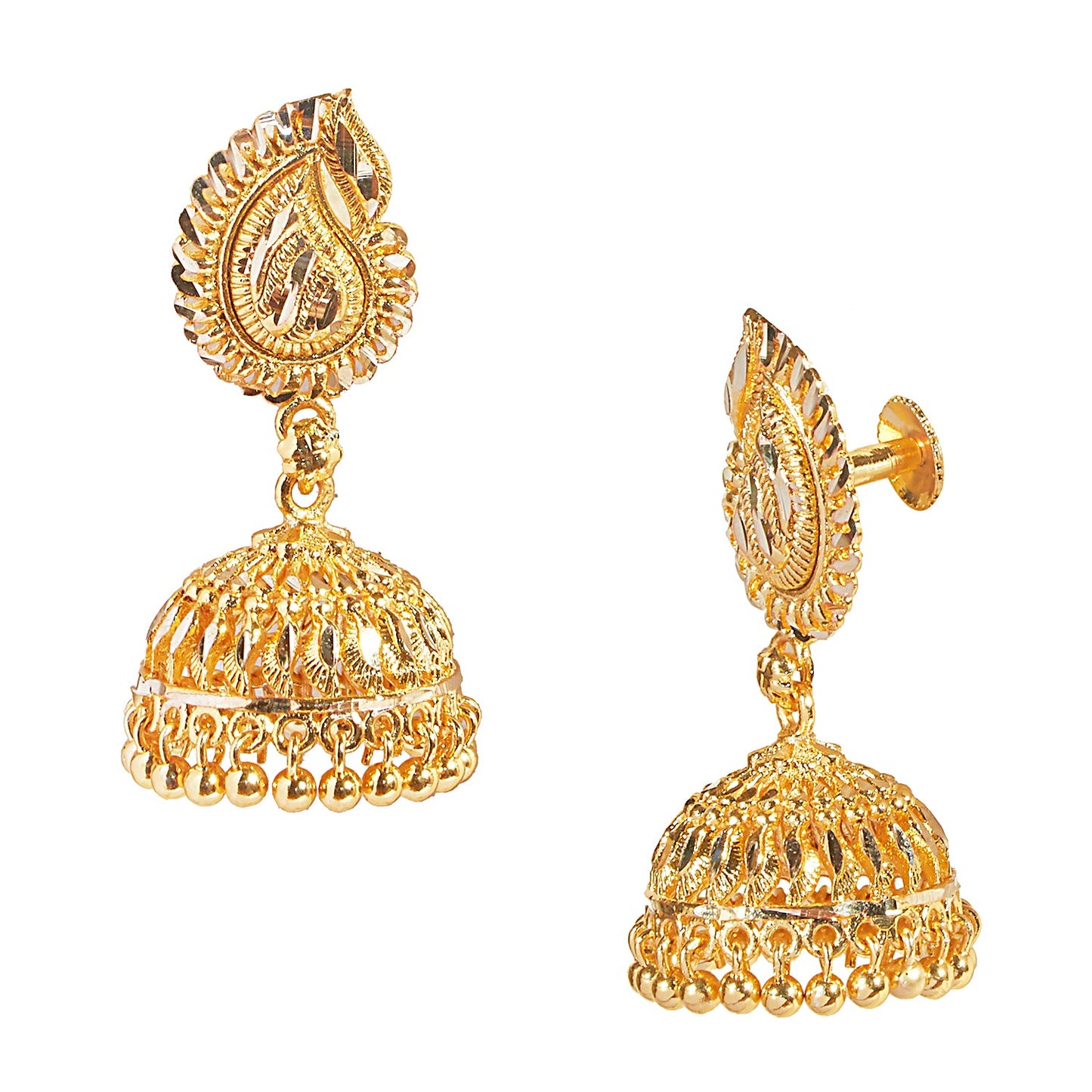 Shining Jewel Traditional Gold Designer Bridal Jhumki Earrings (SJ_1867)