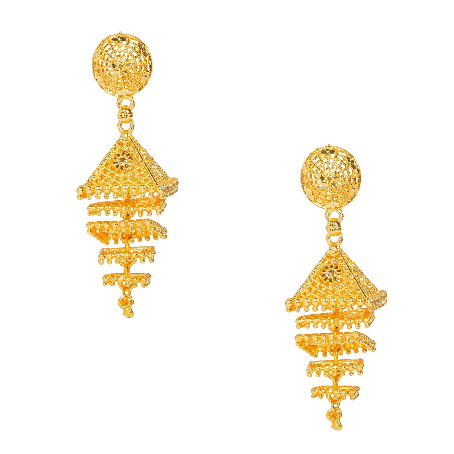 Buy Priyaasi Women Gold-Plated Jhumka Earrings with Pearls Drop Online at  Best Price | Distacart