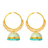 Shining Jewel Handcrafted Gold Plated Designer Traditional Ethnic Meenakari Kundan Jhumka bali Earrings Women (SJ_1876_AQ)