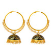 Shining Jewel Handcrafted Gold Plated Designer Traditional Ethnic Meenakari Kundan Jhumka bali Earrings Women (SJ_1876_BK)