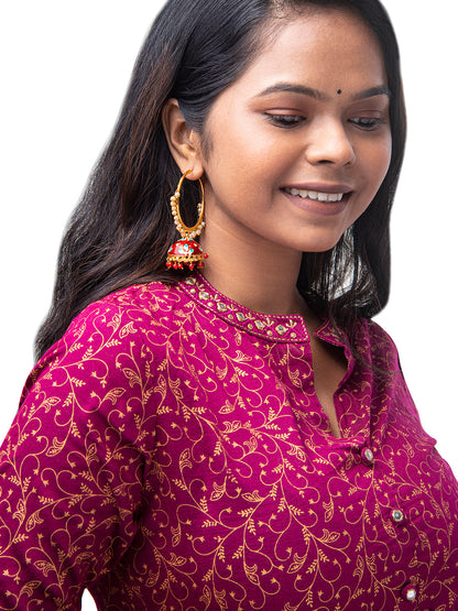 Shining Jewel Handcrafted Gold Plated Designer Traditional Ethnic Meenakari Kundan Jhumka bali Earrings Women (SJ_1877_P)