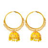 Shining Jewel Handcrafted Gold Plated Designer Traditional Ethnic Meenakari Kundan Jhumka bali Earrings Women (SJ_1877_Y)