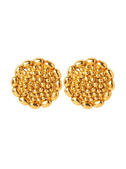 Shining Jewel Gold Plated Traditonal Stud Earrings for Women (SJ_1882)