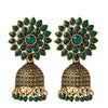 Shining Jewel Gold Plated Antique Traditional Ethnic Jhumka With CZ & Pearls Earrings for Women (SJ_1893_G)