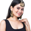 Shining Jewel Gold Plated Traditional Kundan Chandbali Earring and Maang Tikka Combo Set for Women (SJ_1896_G)