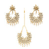 Shining Jewel Gold Plated Traditional Kundan Chandbali Earring and Maang Tikka Combo Set for Women (SJ_1896_W)