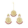 Antique Gold Plated Traditional  Kundan "Maang tikka" Set with Matching Earrings Ethnic Fashion Jewelry  for Women (SJ_1899 M)