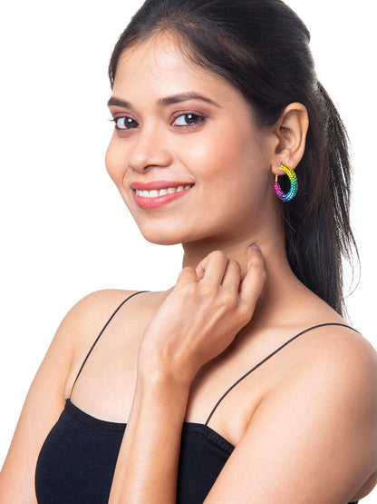 Multicolor Designer Partywear Hoop Earrings for Women SJ_1906_M