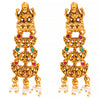 Handcrafted Antique Gold Plated Kundan Polki Godess Lakshmi Temple Jewellery Jhumka Earring For Women SJ_1917