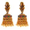 Handcrafted Antique Gold Plated Kundan Polki Godess Lakshmi Temple Jewellery Jhumka Earring For Women SJ_1919