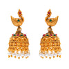 Handcrafted Peacock Design Antique Gold Plated Kundan Polki Temple Jewellery Jhumka Earring For Women SJ_1921
