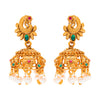 Handcrafted Peacock Design Antique Gold Plated Kundan Polki Temple Jewellery Jhumka Earring For Women SJ_1922