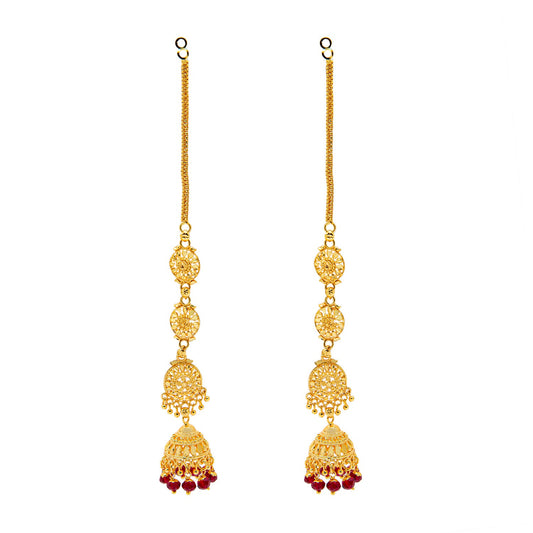 Shining Jewel Gold Plated DesignerTraditional Drop Dangler Gold Jhumka Earring (SJ_1927)