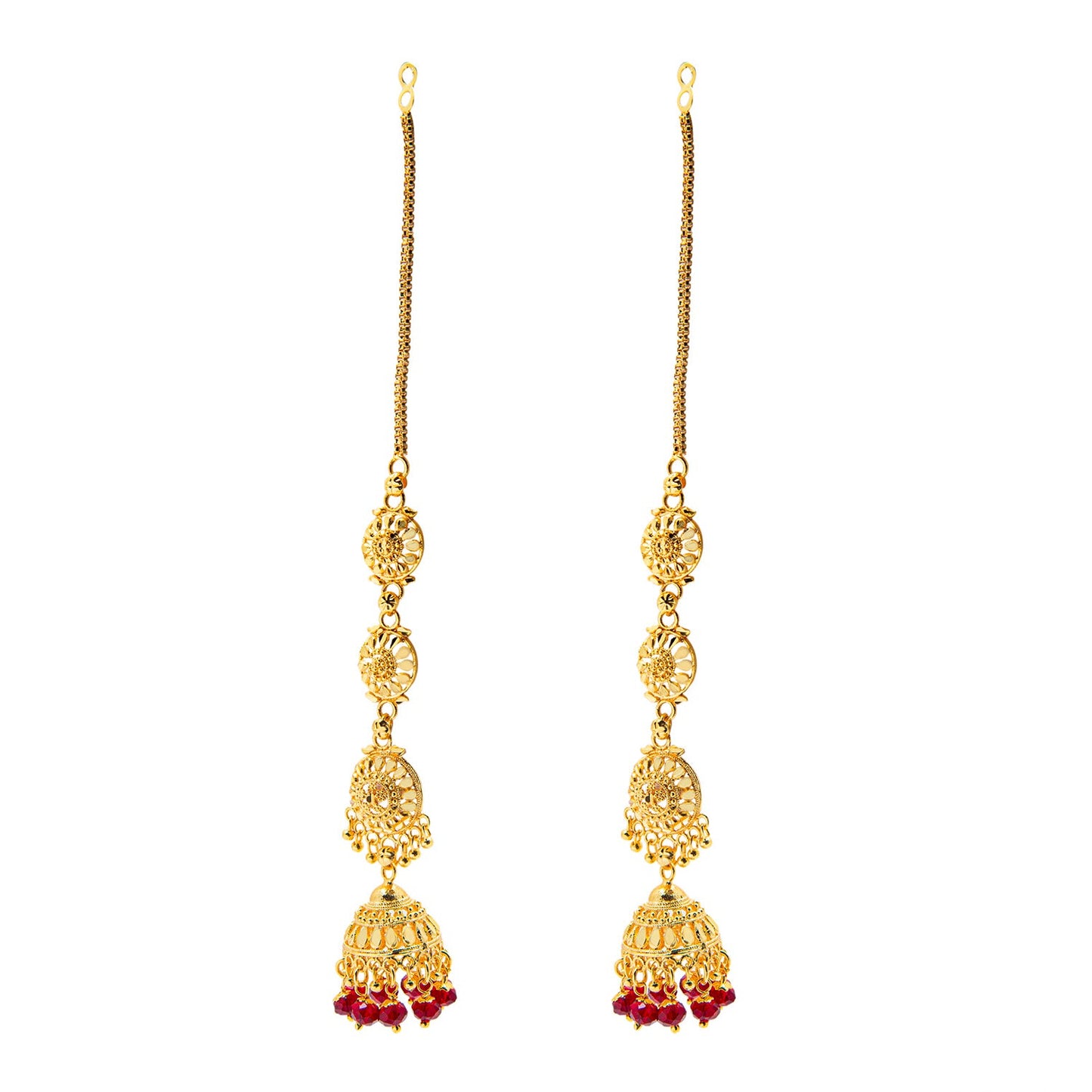 Shining Jewel Gold Plated DesignerTraditional Drop Dangler Gold Jhumka Earring (SJ_1927)