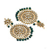 Shining Jewel Gold Plated Traditional Crystal Earring and Maang Tikka Combo Set for Women SJ_1928_(G)