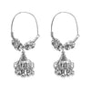 Shining Jewel Silver Oxidised Bali Chandeliar Dangle Diamond Pearl Hoop Earrings for Women (SJ_1934 D5)